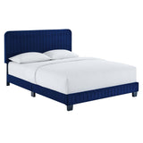 Celine Channel Tufted Performance Velvet King Platform Bed by Lefancy