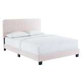 Celine Channel Tufted Performance Velvet King Platform Bed by Lefancy