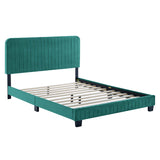 Celine Channel Tufted Performance Velvet King Platform Bed by Lefancy