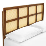 Sidney Cane and Wood Full Platform Bed With Splayed Legs by Lefancy