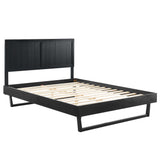 Alana Wood Queen Platform Bed With Angular Frame by Lefancy