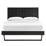 Alana Wood Queen Platform Bed With Angular Frame by Lefancy