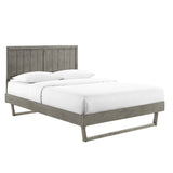 Alana Wood Queen Platform Bed With Angular Frame by Lefancy