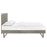 Alana Wood Queen Platform Bed With Angular Frame by Lefancy