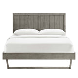 Alana Wood Queen Platform Bed With Angular Frame by Lefancy