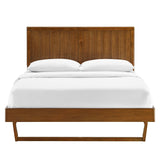 Alana Wood Queen Platform Bed With Angular Frame by Lefancy