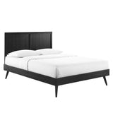 Alana Wood Queen Platform Bed With Splayed Legs by Lefancy