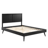 Alana Wood Queen Platform Bed With Splayed Legs by Lefancy