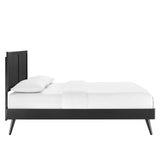 Alana Wood Queen Platform Bed With Splayed Legs by Lefancy