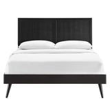 Alana Wood Queen Platform Bed With Splayed Legs by Lefancy