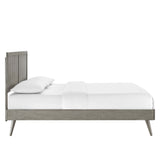 Alana Wood Queen Platform Bed With Splayed Legs by Lefancy