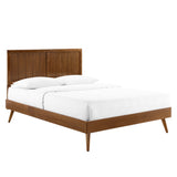 Alana Wood Queen Platform Bed With Splayed Legs by Lefancy