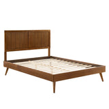 Alana Wood Queen Platform Bed With Splayed Legs by Lefancy