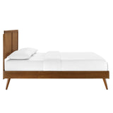 Alana Wood Queen Platform Bed With Splayed Legs by Lefancy