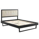 Willow Wood Queen Platform Bed With Angular Frame by Lefancy