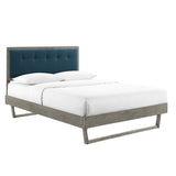 Willow Wood Queen Platform Bed With Angular Frame by Lefancy