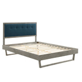 Willow Wood Queen Platform Bed With Angular Frame by Lefancy