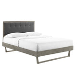 Willow Wood Queen Platform Bed With Angular Frame by Lefancy