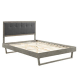 Willow Wood Queen Platform Bed With Angular Frame by Lefancy