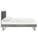 Willow Wood Queen Platform Bed With Angular Frame by Lefancy