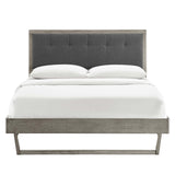 Willow Wood Queen Platform Bed With Angular Frame by Lefancy