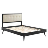 Willow Wood Queen Platform Bed With Splayed Legs by Lefancy