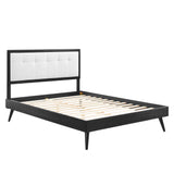 Willow Wood Queen Platform Bed With Splayed Legs by Lefancy