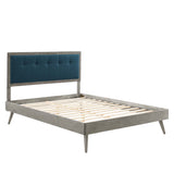 Willow Wood Queen Platform Bed With Splayed Legs by Lefancy