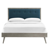 Willow Wood Queen Platform Bed With Splayed Legs by Lefancy