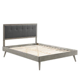 Willow Wood Queen Platform Bed With Splayed Legs by Lefancy