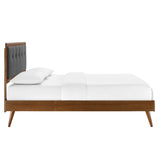 Willow Wood Queen Platform Bed With Splayed Legs by Lefancy