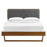 Bridgette Wood Queen Platform Bed With Angular Frame by Lefancy