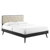 Bridgette Wood Queen Platform Bed With Splayed Legs by Lefancy