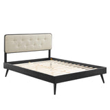 Bridgette Wood Queen Platform Bed With Splayed Legs by Lefancy