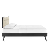 Bridgette Wood Queen Platform Bed With Splayed Legs by Lefancy