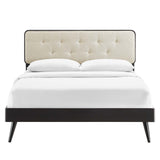 Bridgette Wood Queen Platform Bed With Splayed Legs by Lefancy