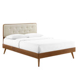 Bridgette Wood Queen Platform Bed With Splayed Legs by Lefancy