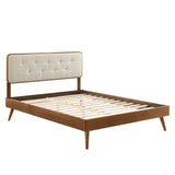 Bridgette Wood Queen Platform Bed With Splayed Legs by Lefancy