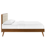 Bridgette Wood Queen Platform Bed With Splayed Legs by Lefancy