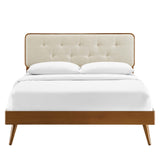 Bridgette Wood Queen Platform Bed With Splayed Legs by Lefancy