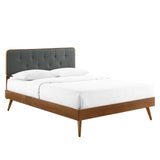 Bridgette Wood Queen Platform Bed With Splayed Legs by Lefancy