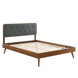 Bridgette Wood Queen Platform Bed With Splayed Legs by Lefancy