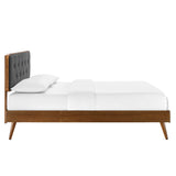 Bridgette Wood Queen Platform Bed With Splayed Legs by Lefancy