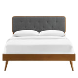 Bridgette Wood Queen Platform Bed With Splayed Legs by Lefancy