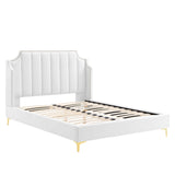 Daniella Performance Velvet Queen Platform Bed by Lefancy