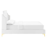 Daniella Performance Velvet Queen Platform Bed by Lefancy