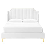 Daniella Performance Velvet Queen Platform Bed by Lefancy