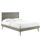 Alana Wood Twin Platform Bed With Splayed Legs by Lefancy