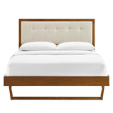 Willow Wood Full Platform Bed With Angular Frame by Lefancy