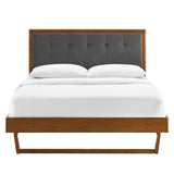 Willow Wood Full Platform Bed With Angular Frame by Lefancy